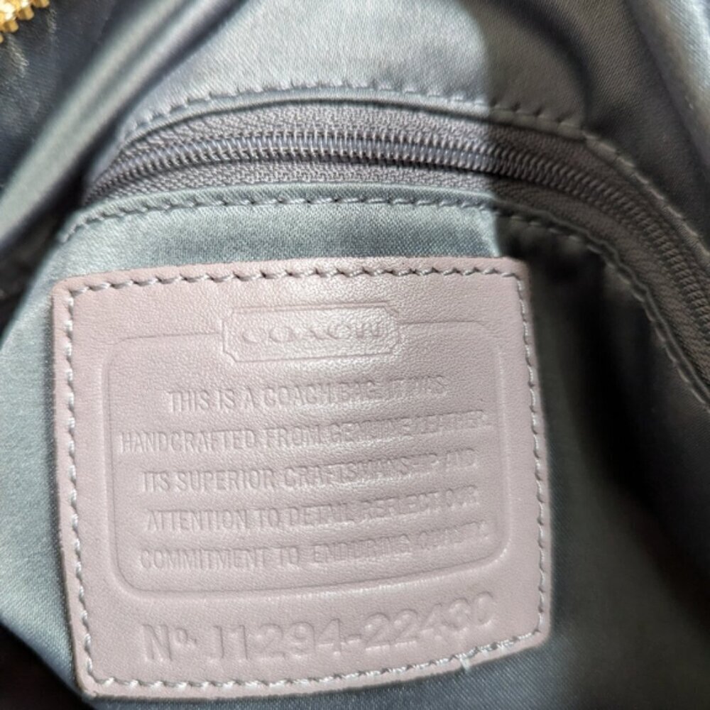 Coach Poppy Halie Cappuccino/Oyster Glam Shoulder Tote Bag - Picture 12 of 16